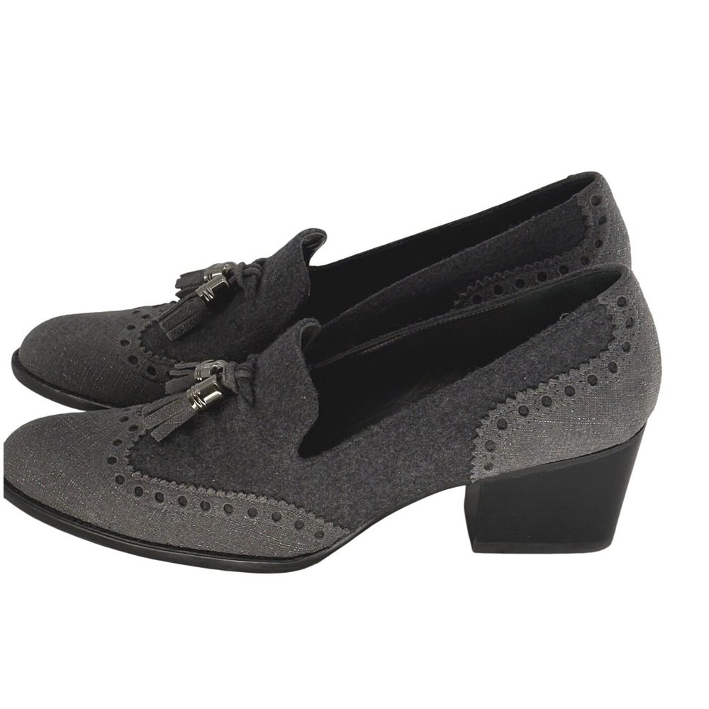 Stuart Weitzman Gray Loafers with Tassel Detail